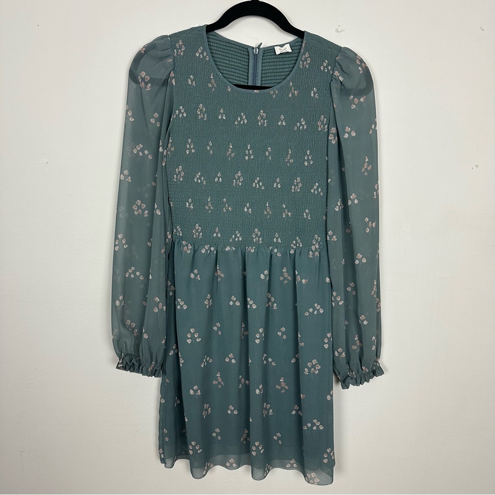 Wilfred Aritzia Casey Floral Smocked Mini Dress